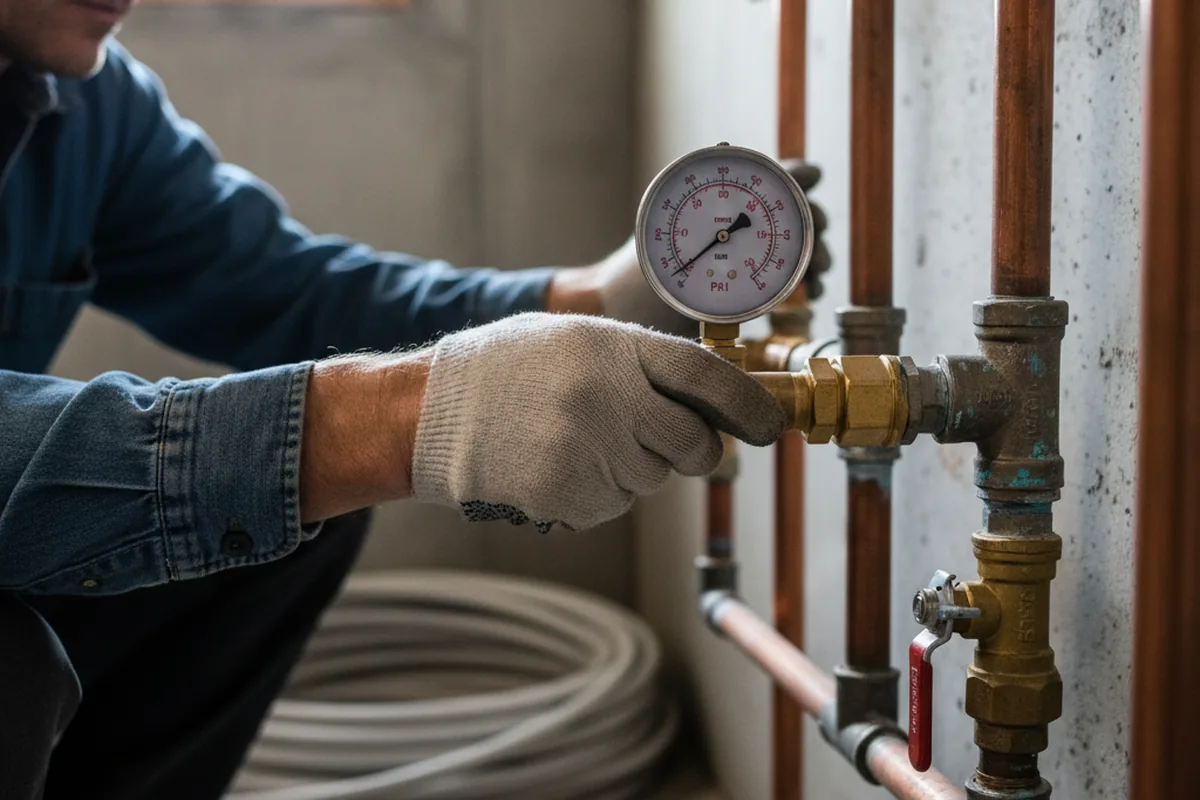 Pressure testing a repaired line during Water Line Repair in Storrs Mansfield